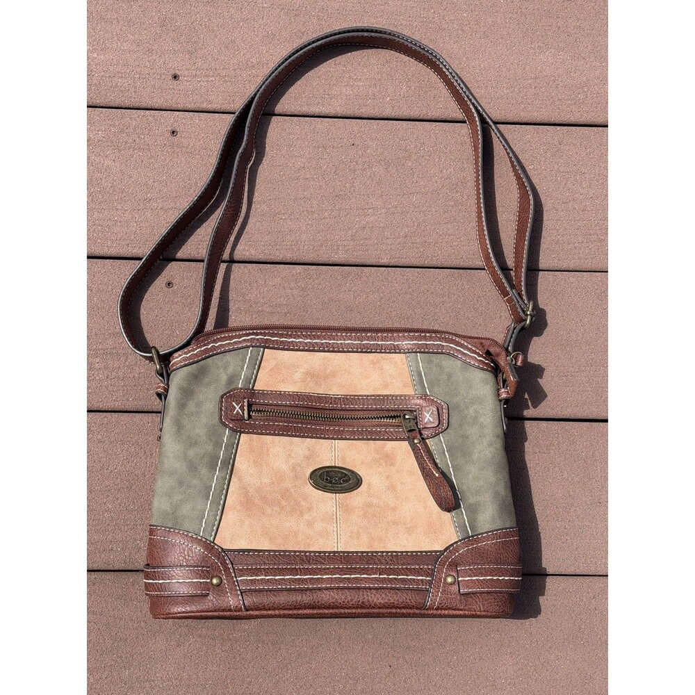 BOC Born Concepts Crossbody Purse Bag Built In Charger Vegan Leather Faux Suede